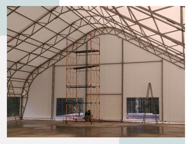 Шатровые ангары в Карталах