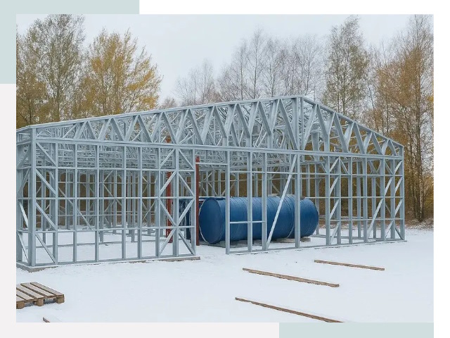 Металлические ангары в Карталах